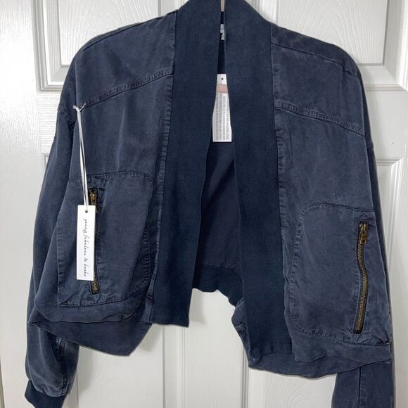 NWT. Young Fabulous and Broke Fara Jacket blue - Picture 1 of 7